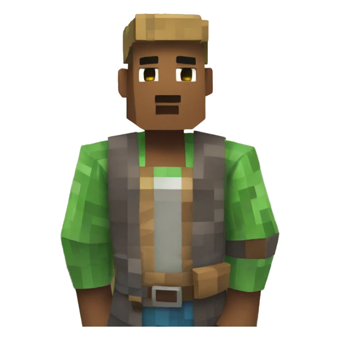Minecraft villager with a pin sticker