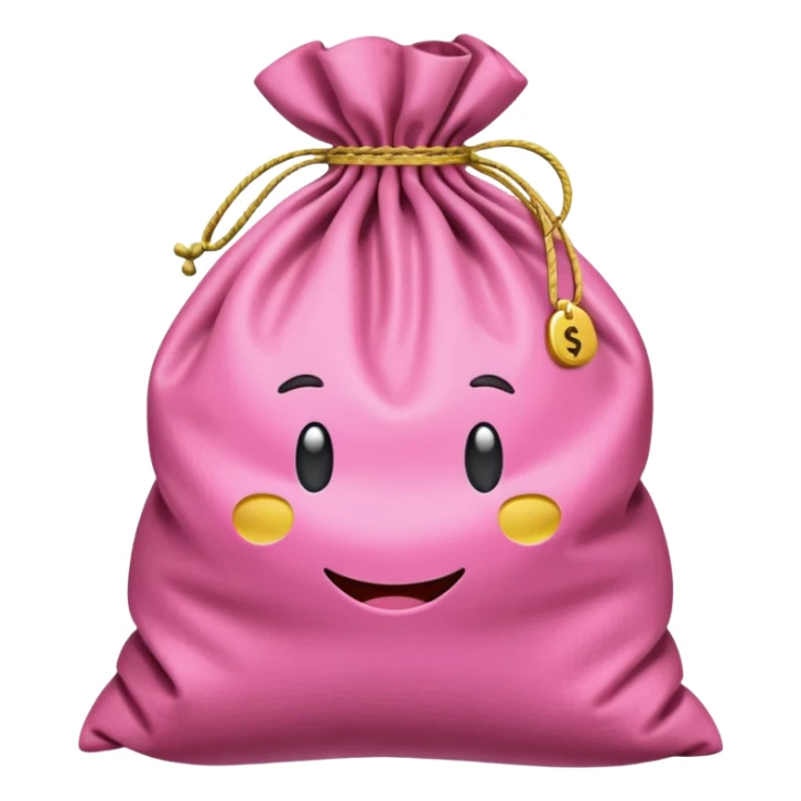 $100 AUD cash overflowing in a pink sack bag sticker