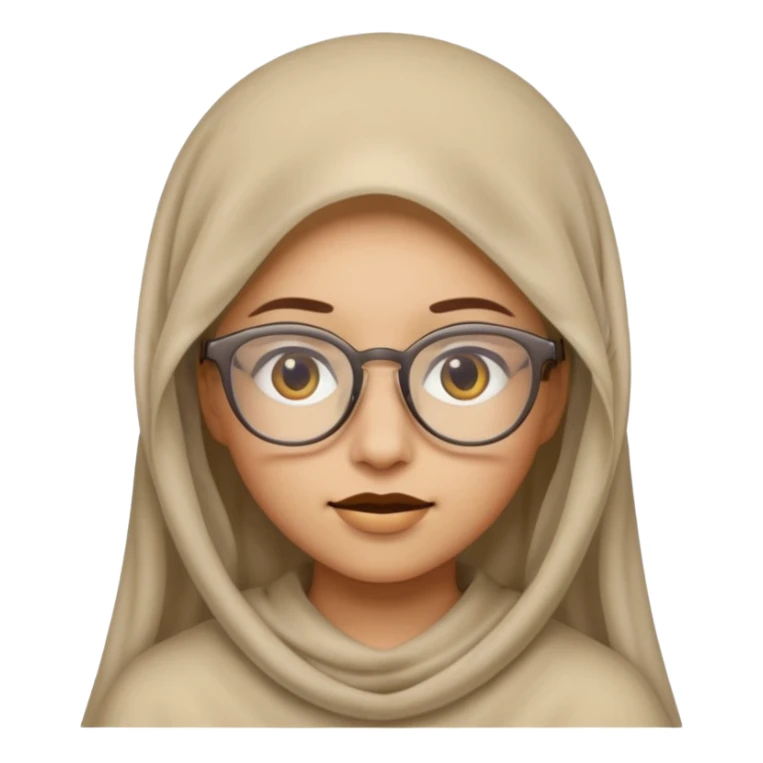 A veiled emoji wearing glasses sticker