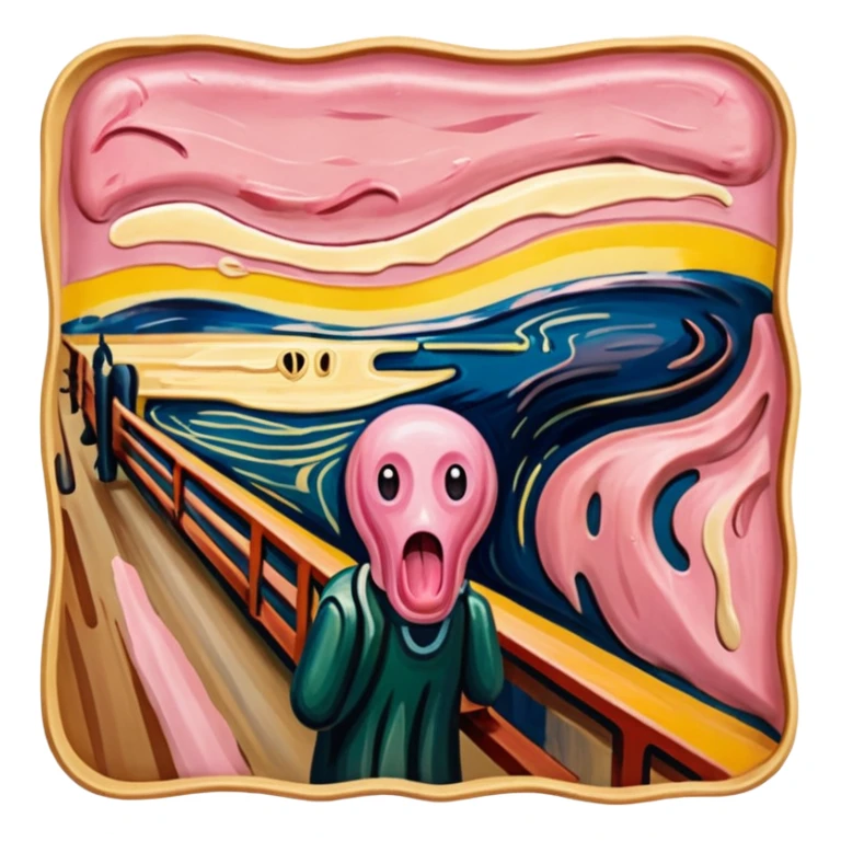 Edvard munch The Scream abstract painting with SPAM MEAT landscape  sticker