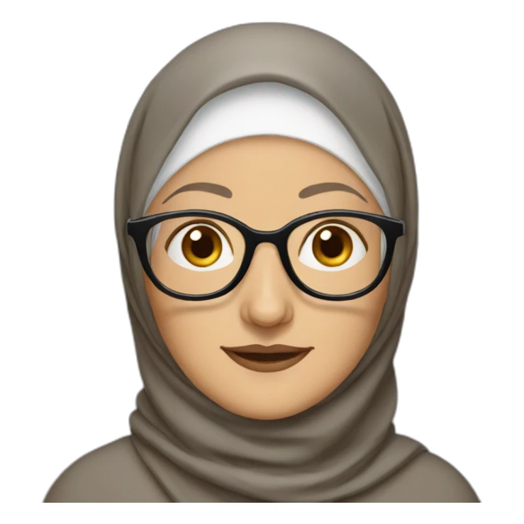 Hijabi old white woman with glasses and brown eyes sticker
