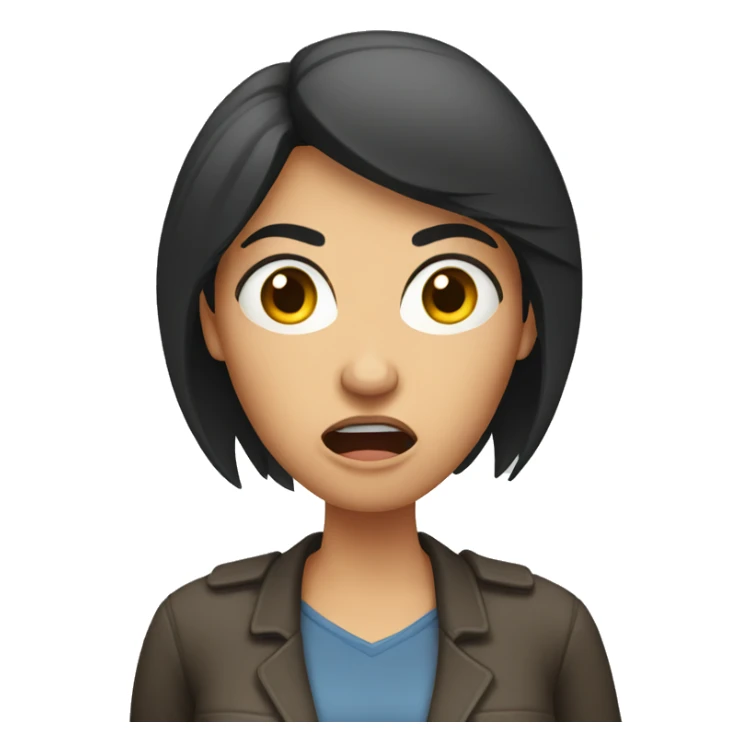 Brunette angry Woman talking on cell phone sticker