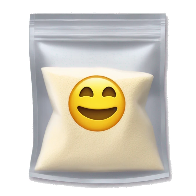 Pocket sized see through ziplock bag of flour sticker