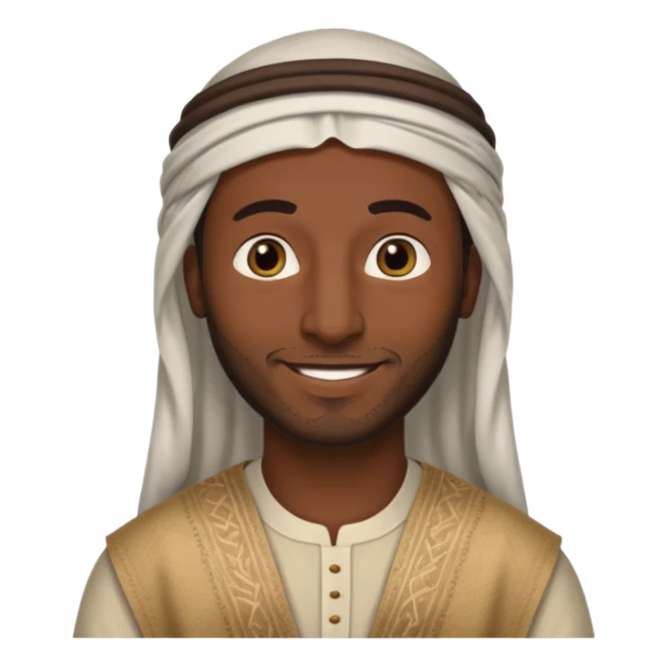 boaz - arab man from the bible no headdress  sticker