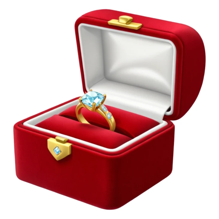 diamond jewelry ring in a red jewelry box sticker