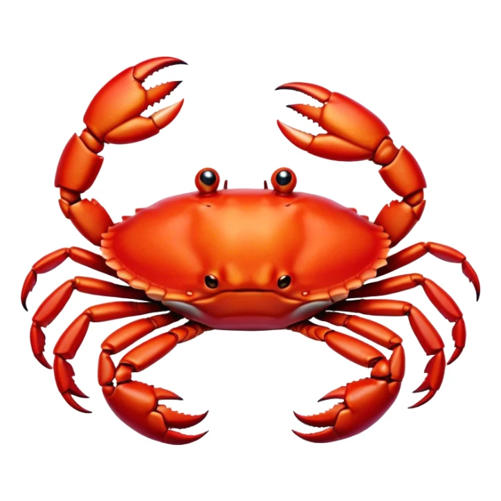 Cinematic Comical Red Crab Portrait Emoji, Head tilted dramatically with an exaggeratedly amused expression, featuring a vibrant, angular carapace with bold, expressive pincers and wide, comically animated eyes full of playful disbelief, Simplified yet hilariously expressive features, highly detailed, glowing with a slightly sassy oceanic glow, high shine, dramatic yet playful, stylized with an air of quirky coastal mischief, soft glowing outline, capturing the essence of a meme-worthy red crab that looks ready to pinch its way into viral fame! sticker