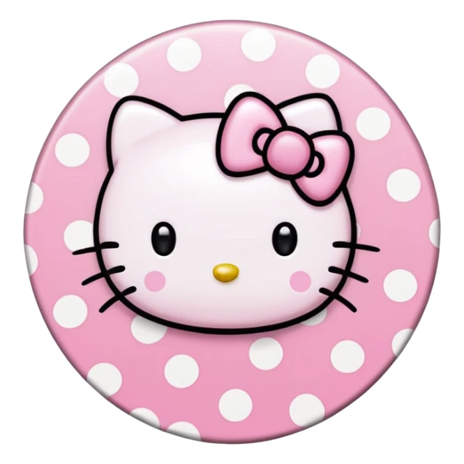 Hello kitty en puntitos para pegar y copiar sticker