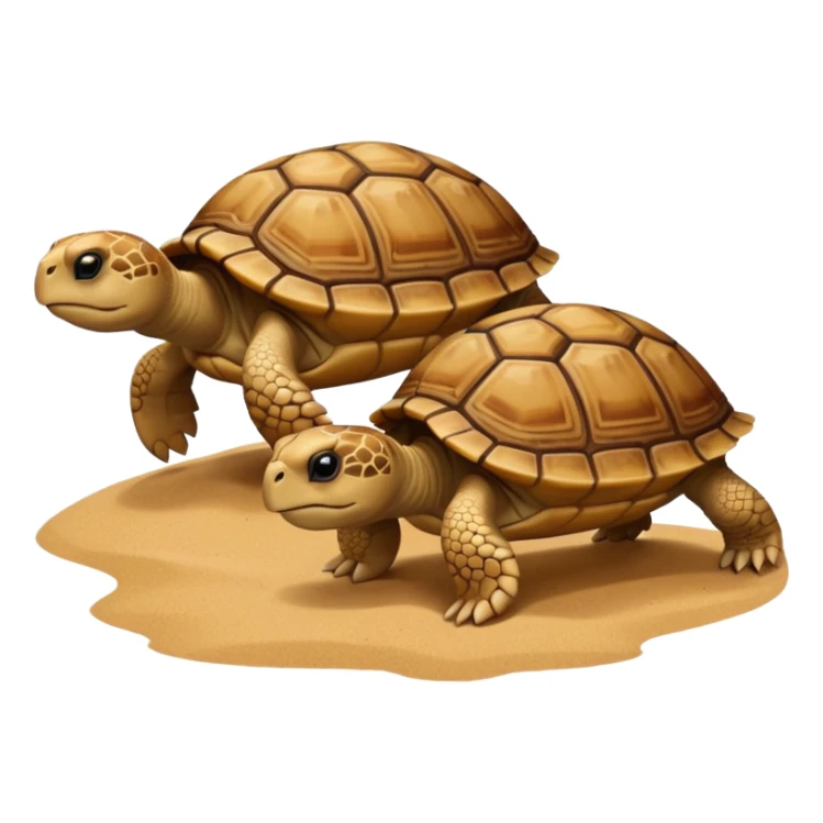 2 land turtles on the sand sticker