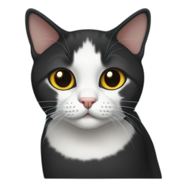 Face only of a black British short hair cat sticker