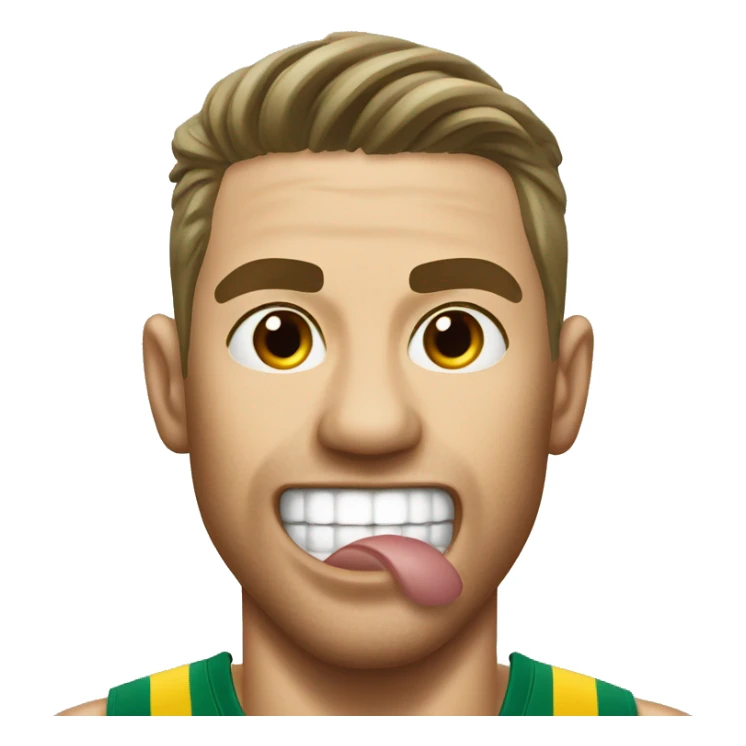Australian Olympics athlete with his tongue poked out sticker
