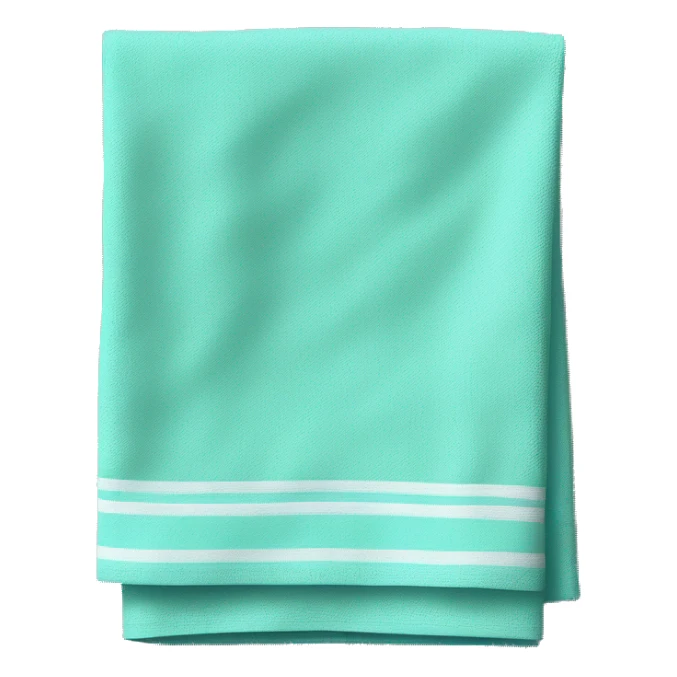 Realistic folded tiffany blue dish towel sticker