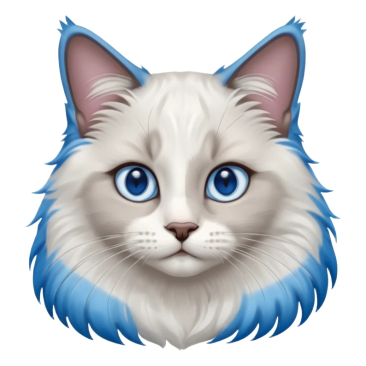 ragdoll, blue eyes, blue bi color sticker