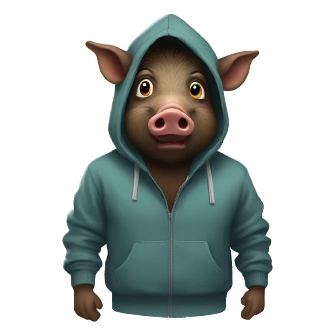Wild boar in a hoodie sticker