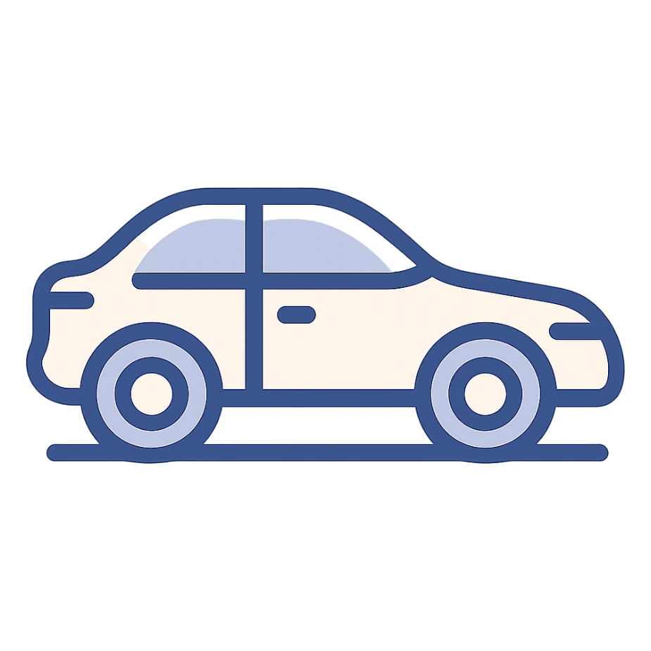 car, modern icon style, simple and clear lines, minimal details, suitable for app or website icon sticker