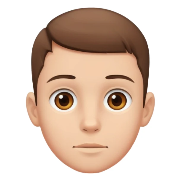 young boy shaved brown hair sticker