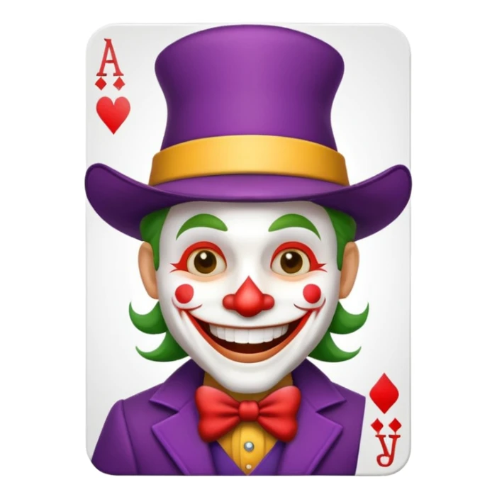 poker card with a funny jolly joker sticker