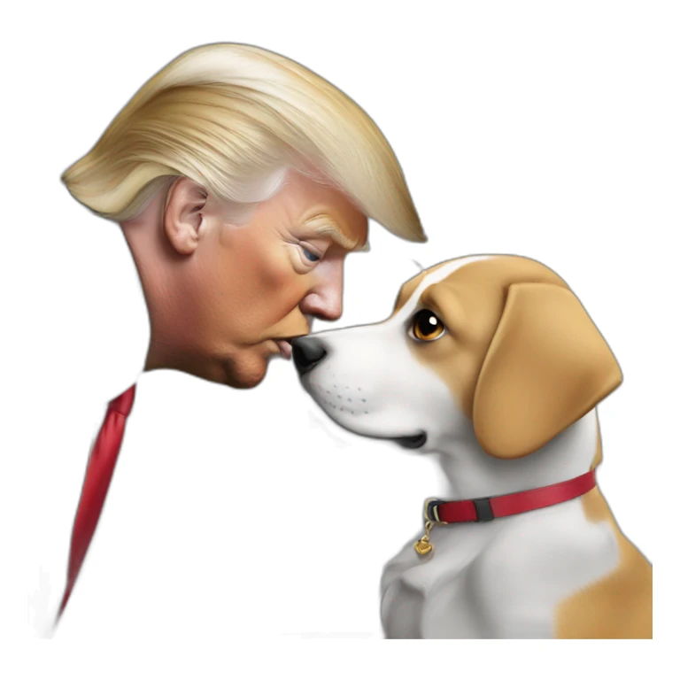 trump kissing a dog sticker