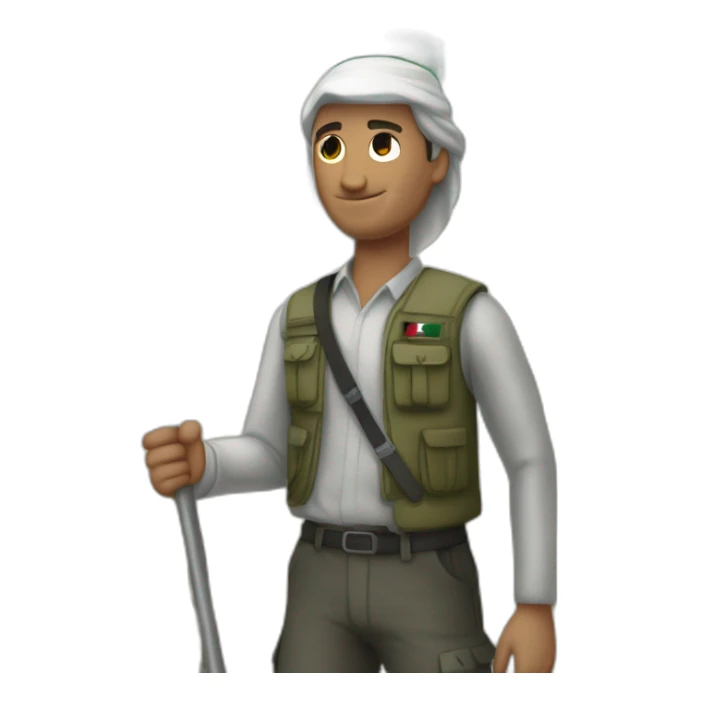 Tu drapeau du Palestine avec une homme blessé sticker