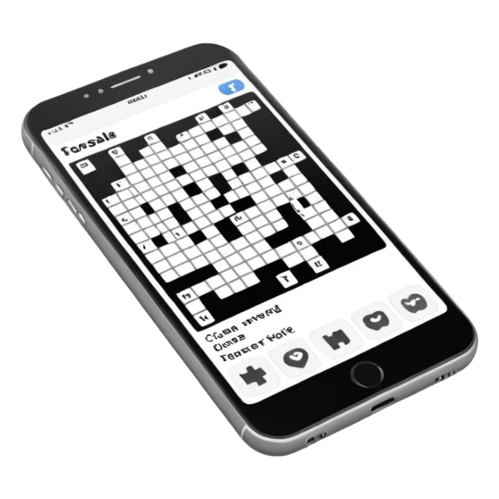 Black and White Crossword on smartphone display sticker