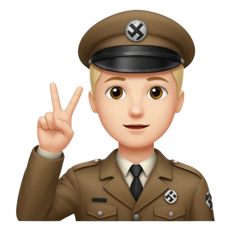 Nazi salut with fingers together sticker