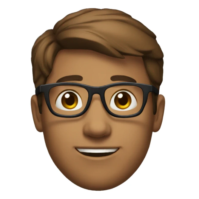 Garçon brun avec des lunettes peau mate cheveux lisse sticker