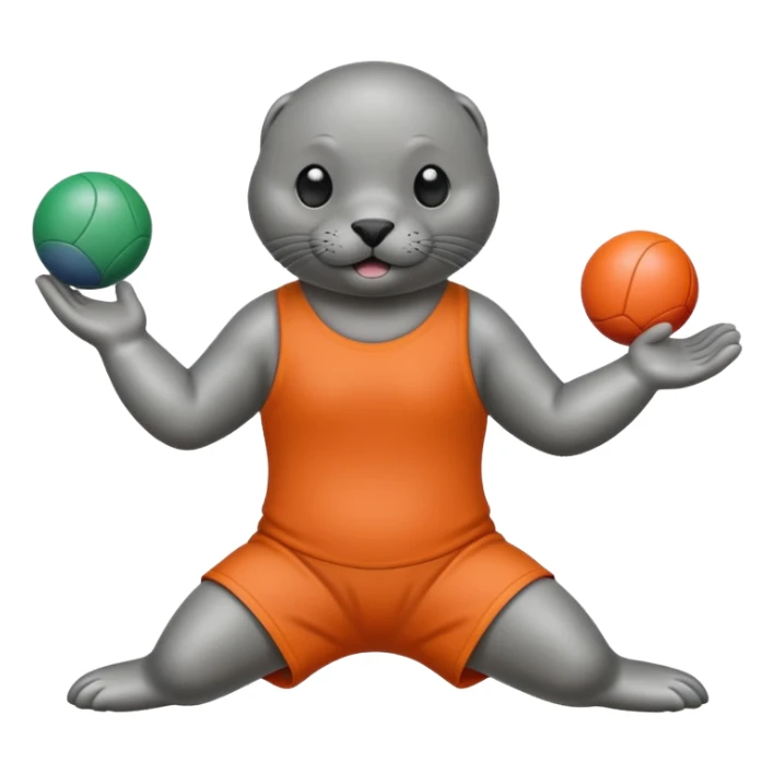 A seal performing gymnastics and juggling sticker