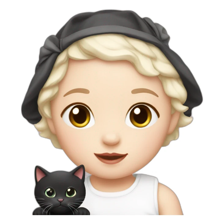 Baby girl -with 1 white cat- 1 black cat sticker