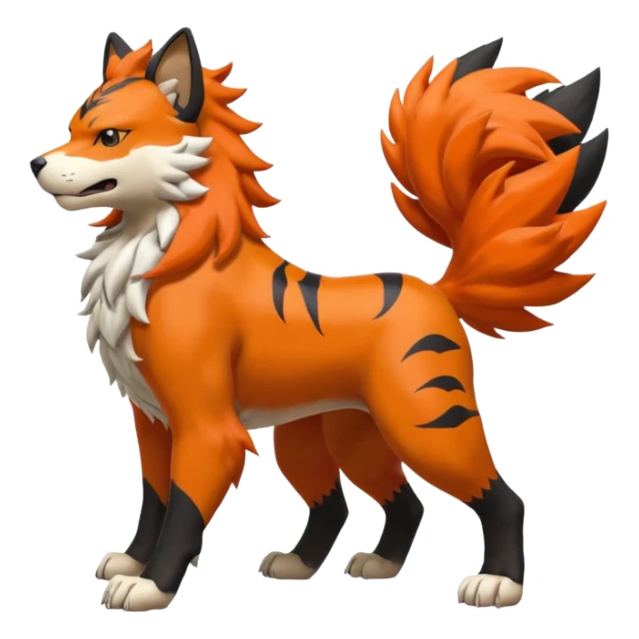 Litten-Houndour-Arcanine-hybrid-fusion, full body sticker