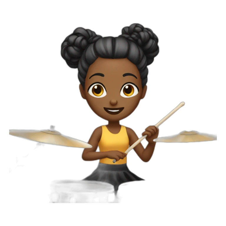 Hair bun girl playing drums  sticker