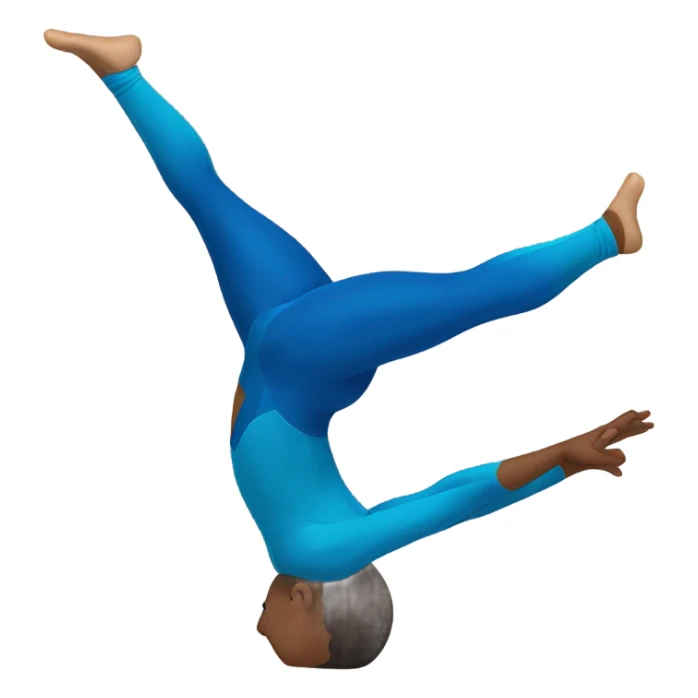 Gymnast in blue leotard in handstand sticker