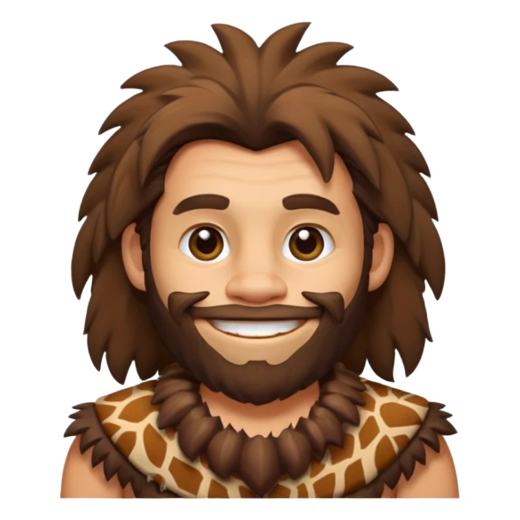 Caveman emoji in animal skin sticker