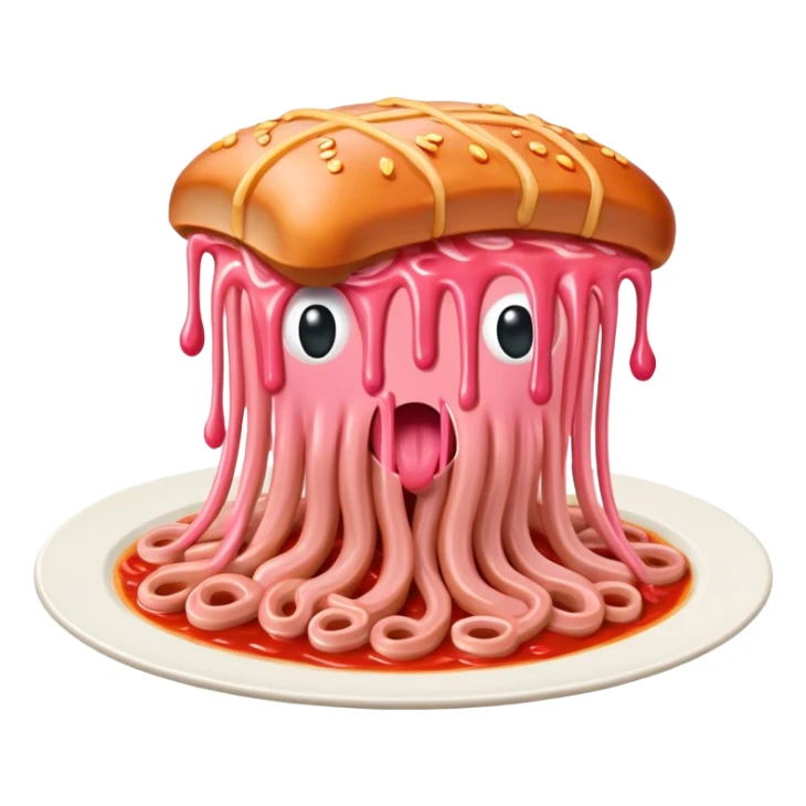  SPAM meat melted pink dripping sauce flying spaghetti monster sticker