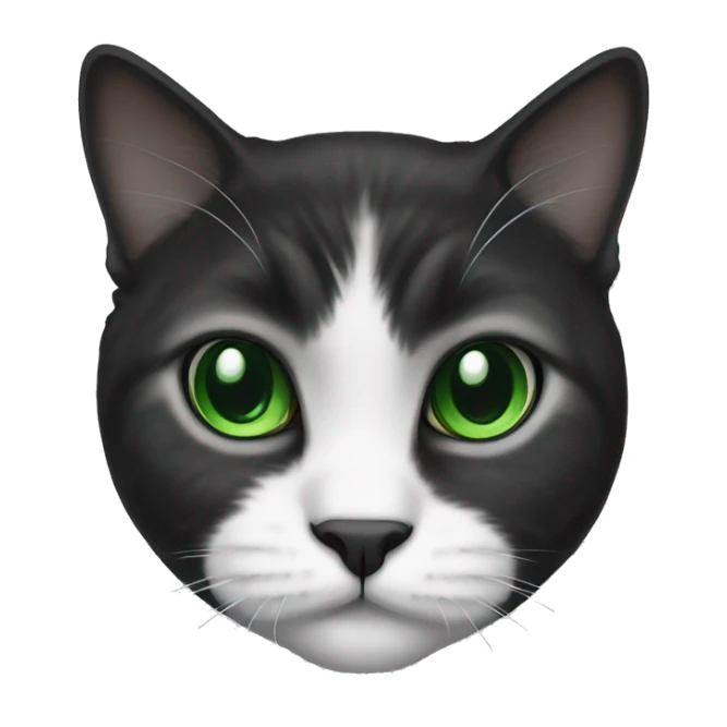 A black and white lop-eared Scottish cat with green eyes sticker