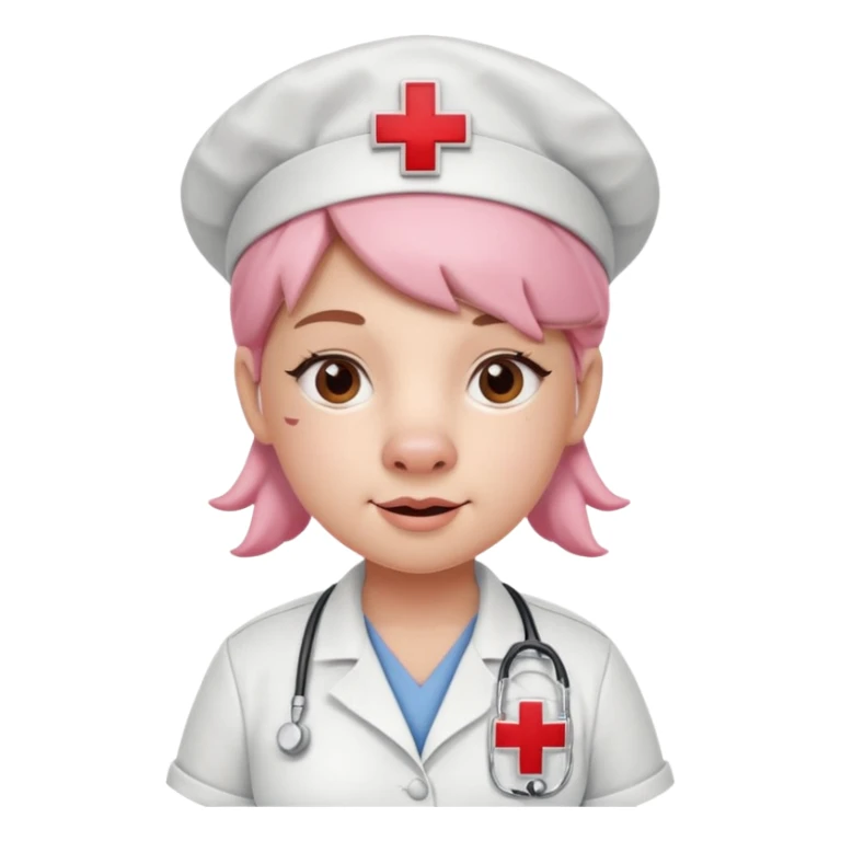 Pink pig nurse with red cross cap.














 sticker