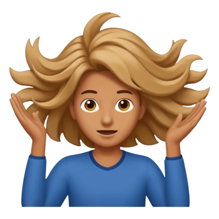 Person flipping hair sticker