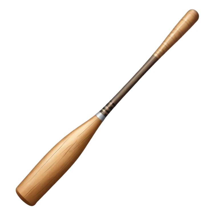 thick wooden baseball bat, faded color and visible cracks sticker