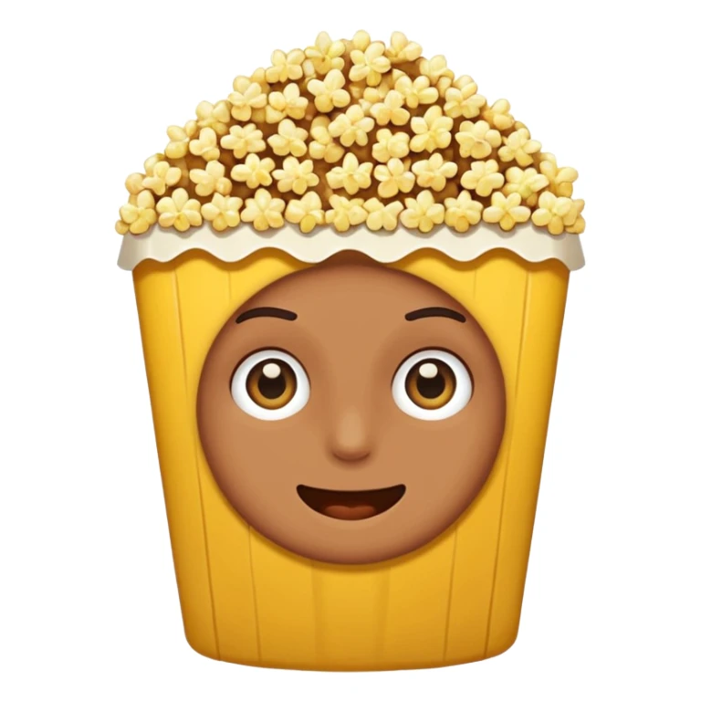 Emoji with 👀 for eyes and is eating popcorn 🍿 sticker