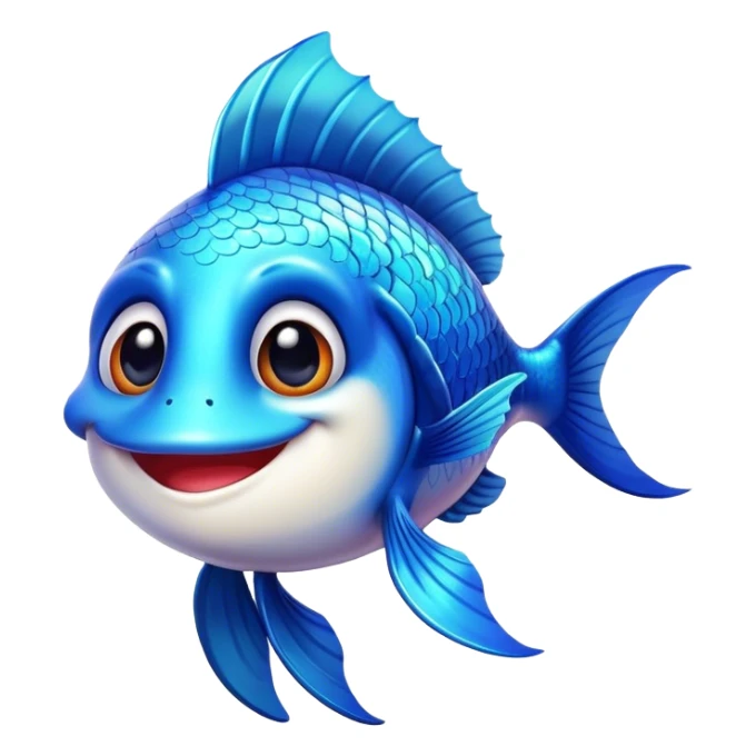 Happy fish looking straight at camera smiling and flapping fins sticker