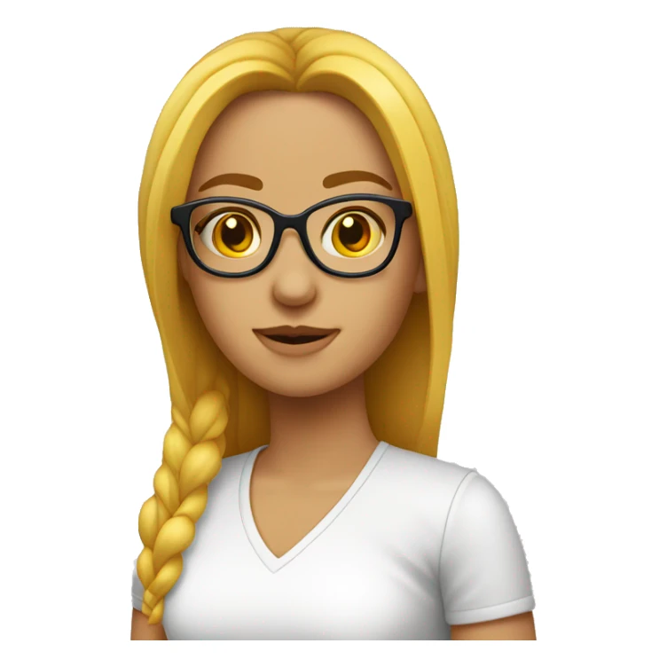 Chica pelirroja piel blanca gafas sticker