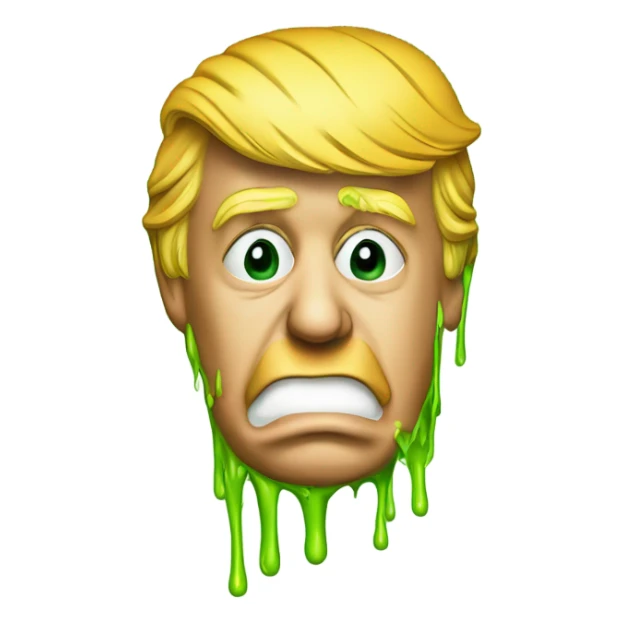 donald trump covered in nikolodean slime in the nose sticker