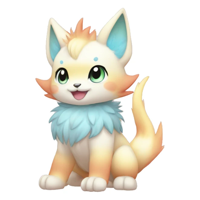 Anthro-Pastel-Gradient-Fur-Sona-Chibi-Shiny-Fakémon full body sticker