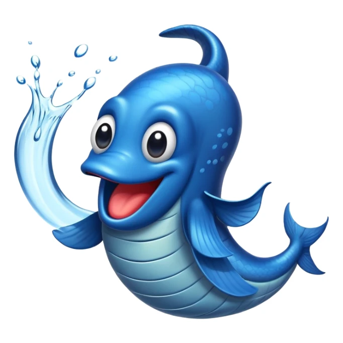 A blue eel with a funny face wiggles through the water, making everyone laugh with its silly expressions sticker