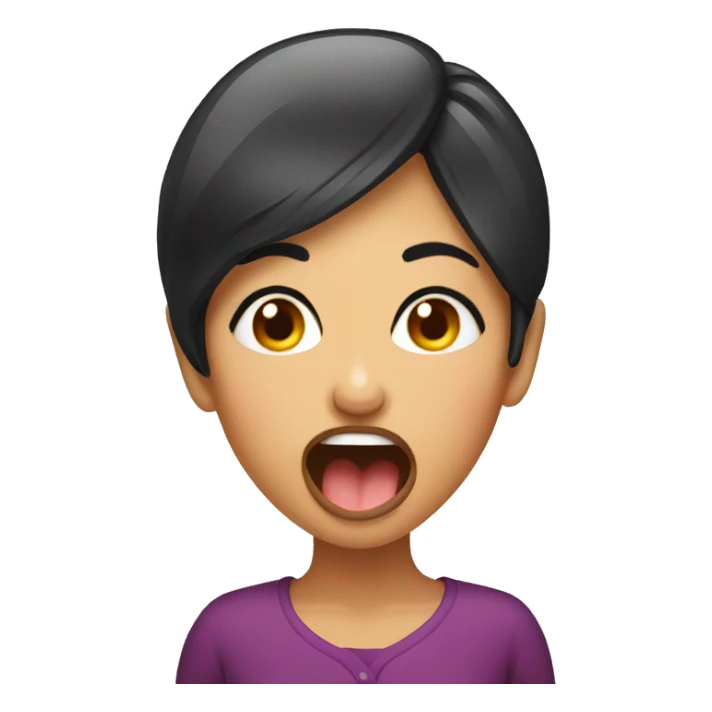long tongue emoji, indonesian woman sticker