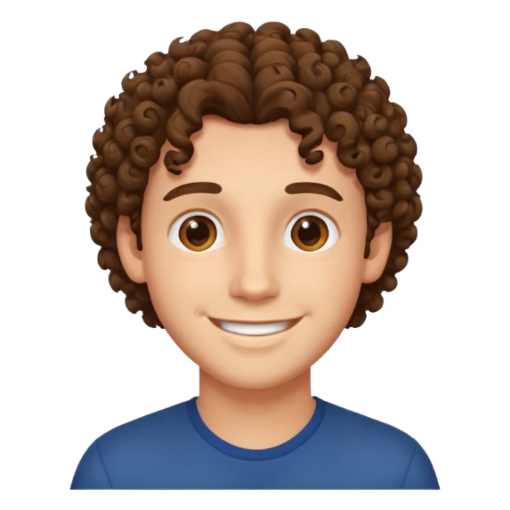 Young man with curly hair  sticker