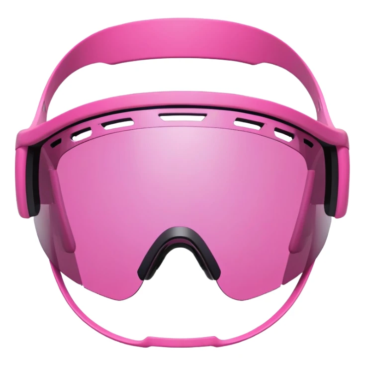 sporty pink shield visor sunglasses with extra chunky frame, athletic design, heavy-duty build, one-piece tinted lens sticker