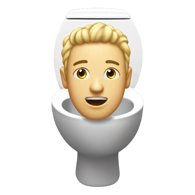 Somebody’s head ￼coming out of a toilet ￼ sticker