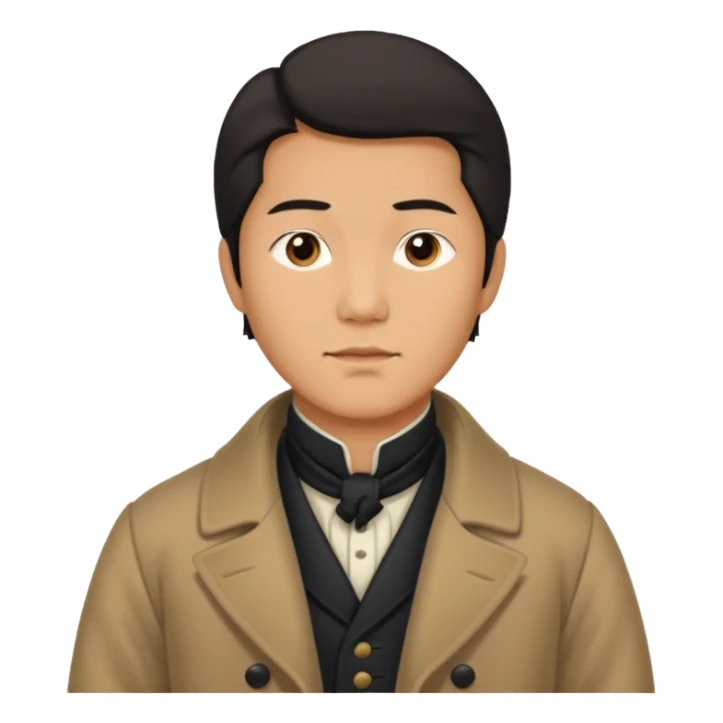 asain man in 1800s sticker