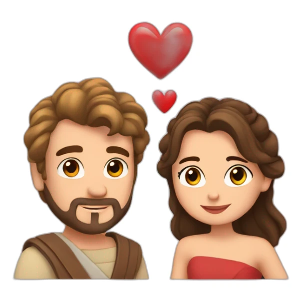 Rey y Reina enamorados con corazones sticker