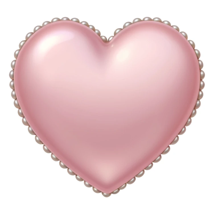 Pale pink heart with pale pink pearls around it  sticker