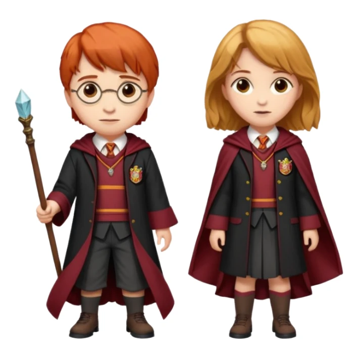 harry potter, ronald weasley and hermione granger in gryfinndor uniform sticker